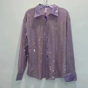 Live 4 Truth Lilac Sequin Button Down Long Sleeve Shirt​​